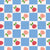 Checkered Roses in Blue, Peach and Red, part of the Minimalist Roses Collection Image
