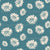Tossed hand-drawn abstract flower beige and teal Image