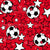 Team Spirit Soccer Balls and Stars in Red and White Image