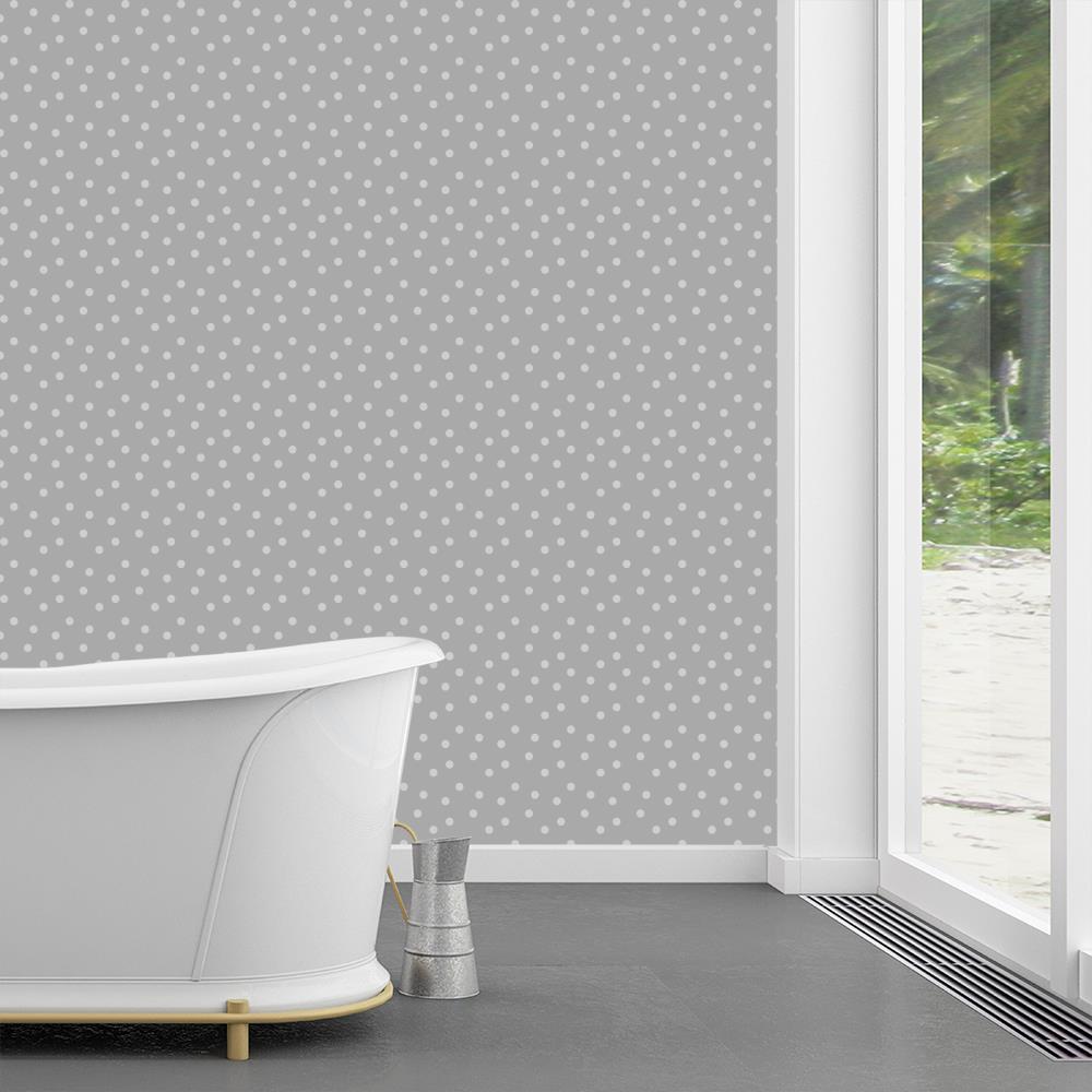 Modern Polka Dots on Light Gray