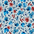 Poppy Skies Watercolor Blue and Red Flowers on Light Blue, Poppy Skies Collection by The Enchanted Easel Image