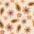 Painterly papaya half and brown and orange wildflowers - beige Image