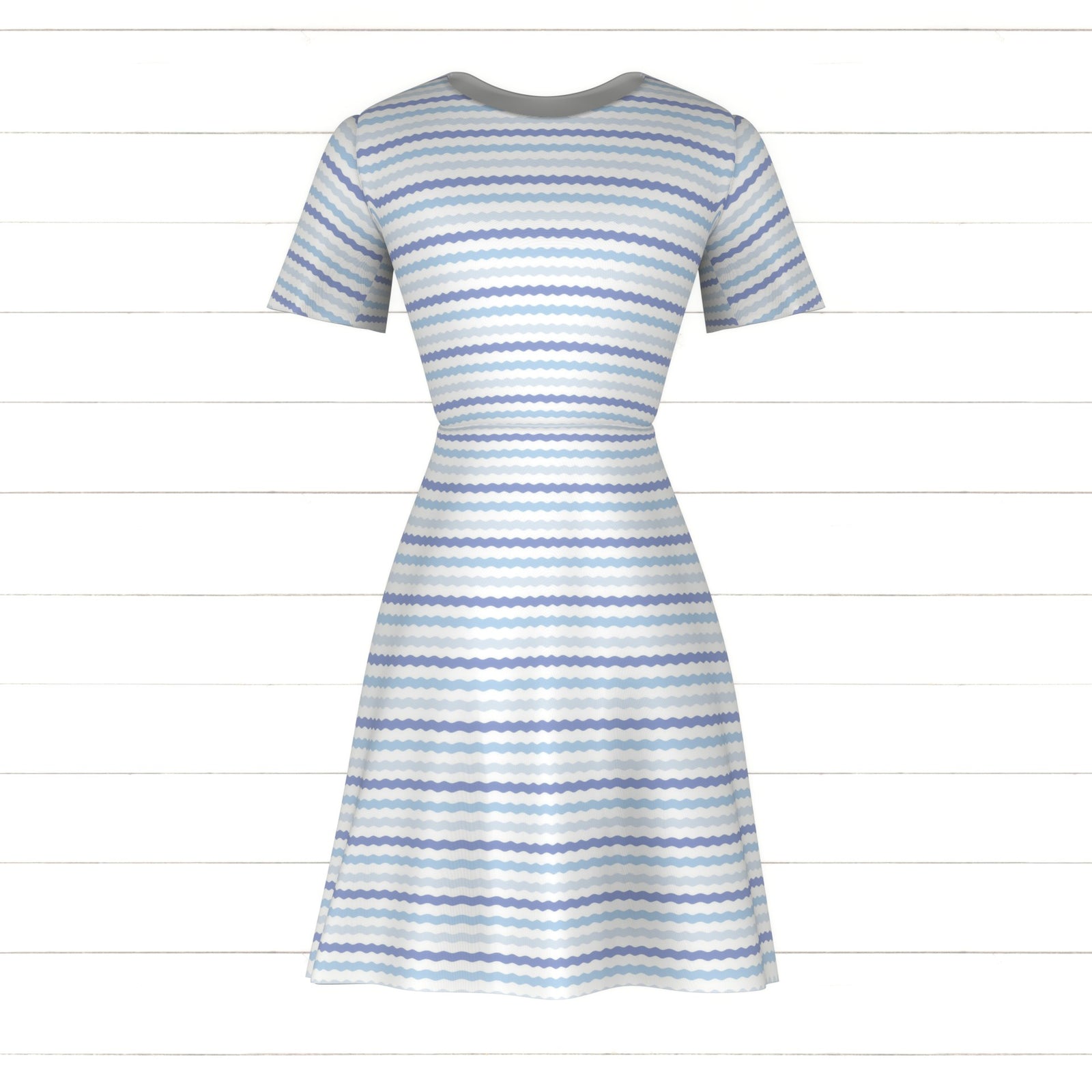 Multicolored Blue Wavy Stripes