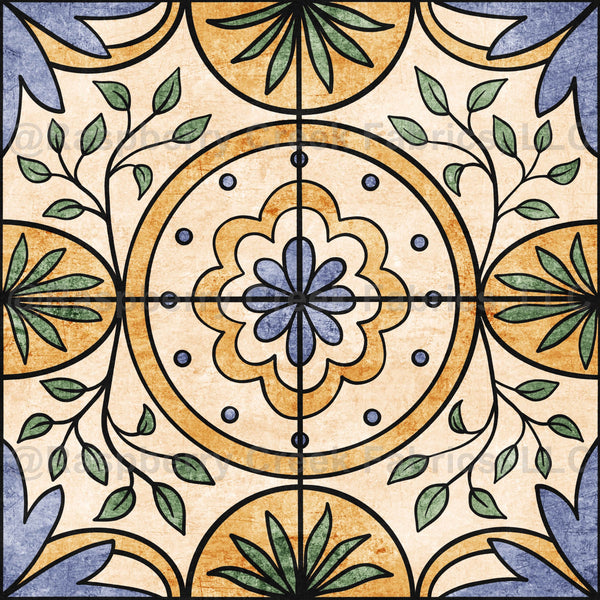 botanical tiles - Raspberry Creek Fabrics