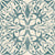 Vintage Teal Ornamental Damask on Off White Image