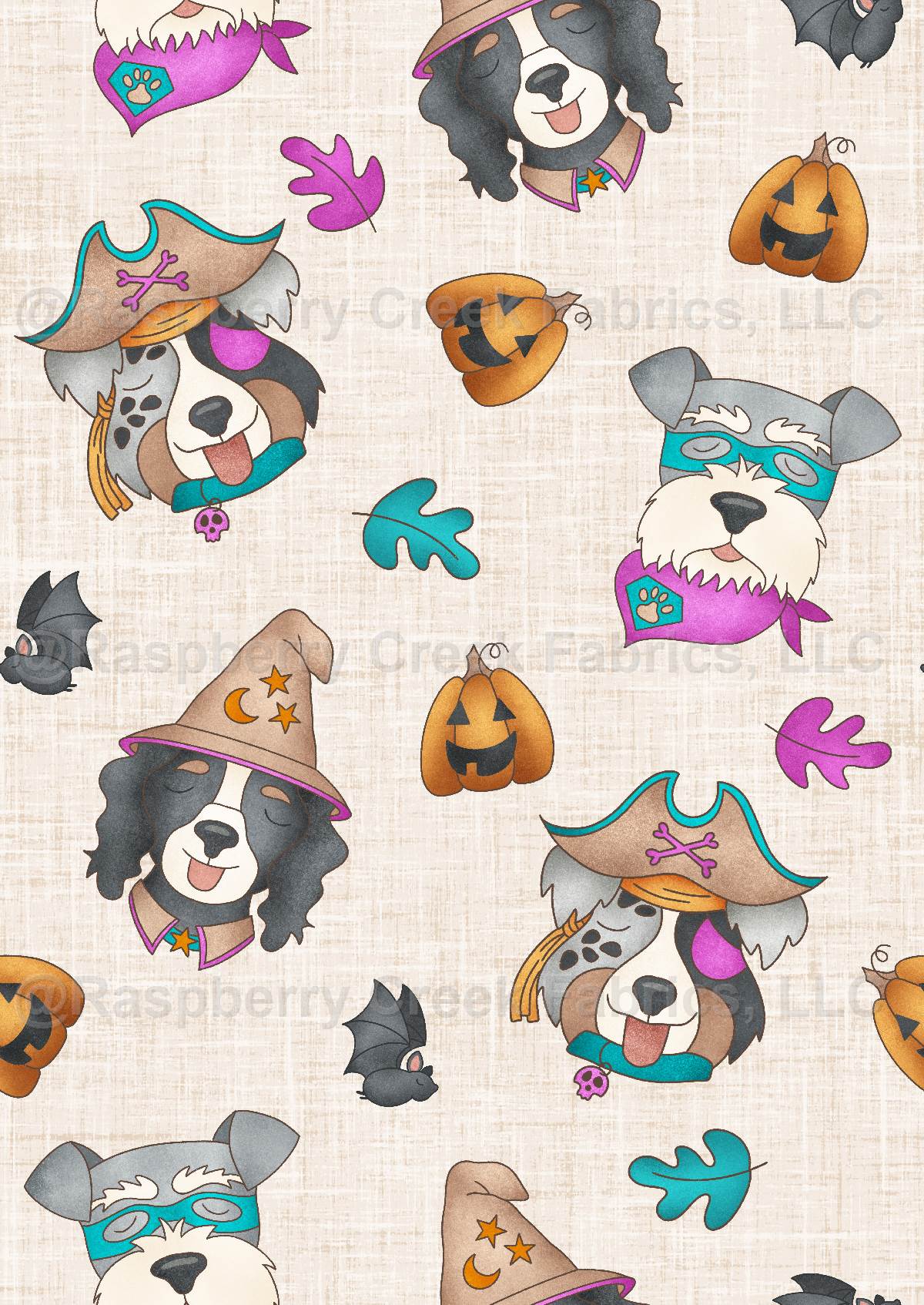 Costume Pups on Cream, Paws & Pumpkins by Krystal Winn Design