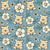 Pooh Floral on Vintage Blue Image