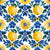 A Slice Of Santorini Lemon Blue Floral On White Image
