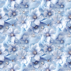 Flowers With Swarovski crystals chiffon fabric pattern - Raspberry ...