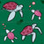 Sea Turtles in Red on Green, Tiny Turtles Tale by Jaslyn Lim of The LILI Path Image