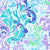 Fleur On The Water - Lilac/Blue On White Image