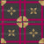 Double cross windowpane diamond flower and foulard checks – diamond casino collection – burgundy red gold black – big fabric projects, cheater quilts, eyecatcher, high contrast, dining room, kitchen, bathroom Image