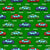 Colorful Toy Pixelated Video Game Cars With Road Lines Markings on Green Image