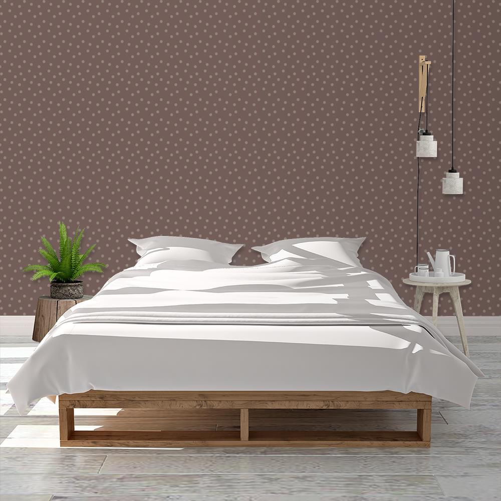 Modern Polka Dots on Coffee Brown