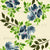 Blue and Pink Watercolor Flowers with Bright Green Leaves on a light beige background Image