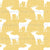 Moose Silhouettes on Daisy Yellow Crosshatch Image
