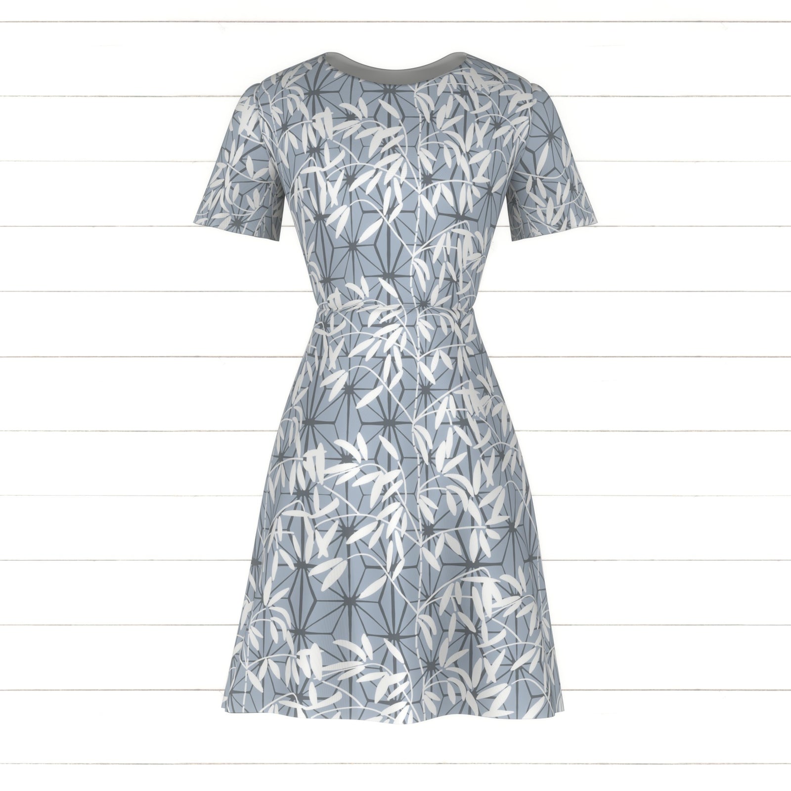 Abstract Bamboo in Blue White, Shizen by Stephanie Fiona Design