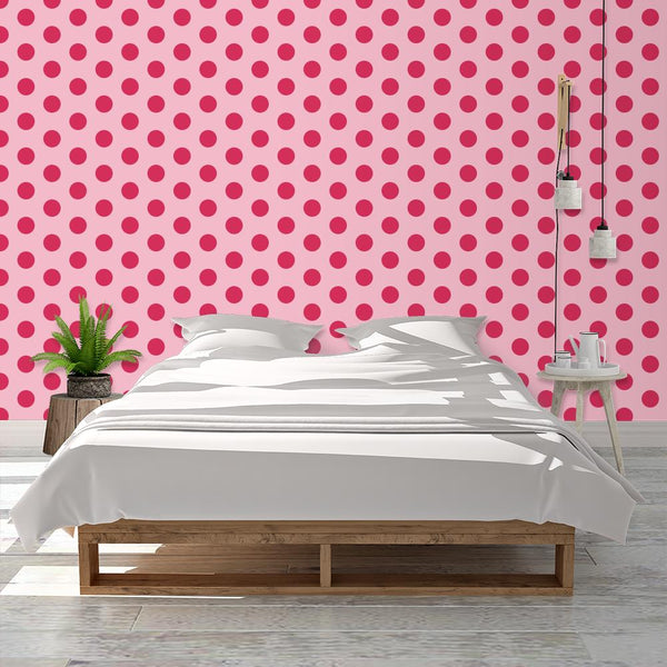 Orchid Pink Light Big Polka Dot Wallpaper - Raspberry Creek Fabrics