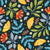 Bright Rainbow Multicolored Moths and Dark Navy Black Midnight Garden Wallpaper Image