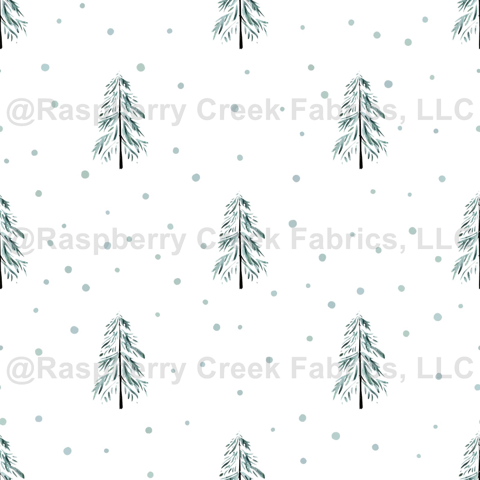 Watercolor minimalist winter trees - hand drawn pine tree over white