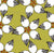 Hand Drawn Novelty White Flowers on Olive Green with Black Outlines Image