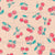 Watercolor Cherry Tossed Print on Pale Peach | Cute Retro Sweet Summer Fruit Toss | Treat Truck Summer Collection by Brayberry Design [Small Scale] Image
