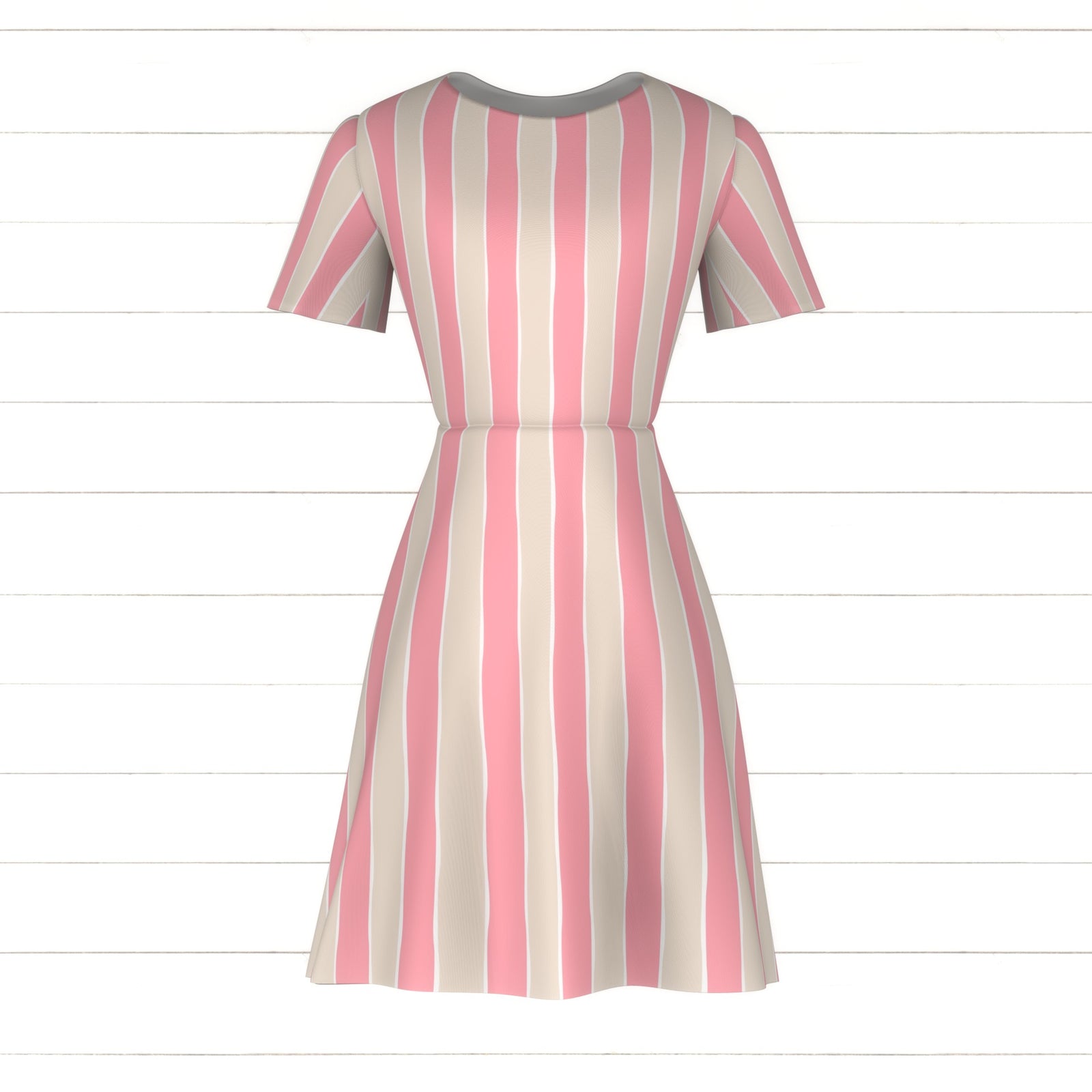 Wonky Stripes in Pink and Beige