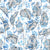 Sky Blue Botanical Wall Paper, Calming Tranquil wall art, blue home decor, botanical design, Tranquil Collection Image