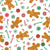 A Christmas Design Full of Holiday Sweets Featuring Gingerbread Cookies, Candy Canes, and Peppermint Discs Scattered on a White Background in a Non-Directional Pattern Image