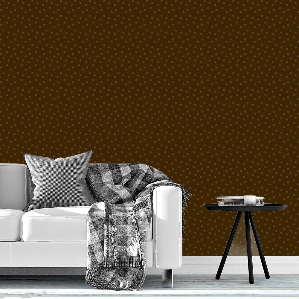 Modern Polka Dots on Dark Brown