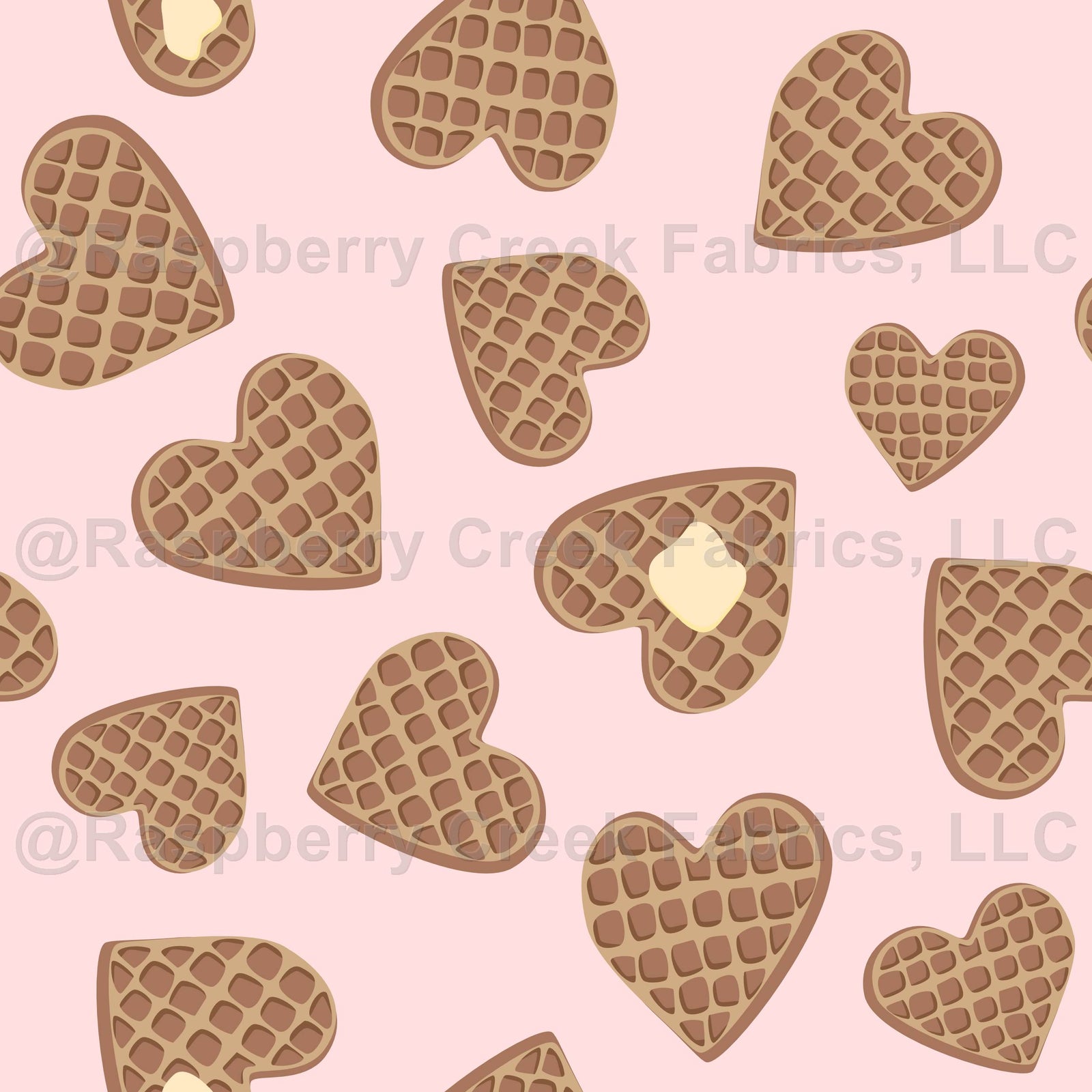 Heart Waffles with Butter Toss on Pink
