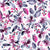 Gloria  Watercolor Floral in Pink, Magenta and Gray on White Image