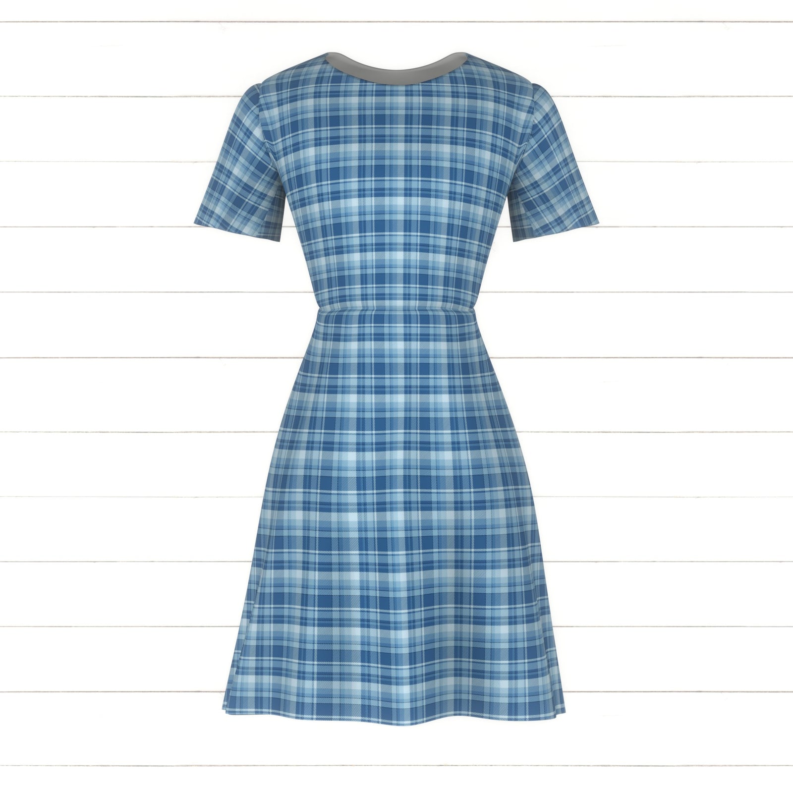 Blue Woven Plaid Check Tartan