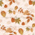 Autumn Falling Leaves and Silhouettes in Gold, Orange, and Terracotta on Pale Blush Coral, Woodland Whimsy Storybook by Aitch Jay Designs Image