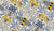 Mediterranean Wildflower & Bee Botanical Pattern Folk Floral Cottagecore Fungi Blue and Yellow Image