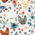 Rust and Royal Chicken Floral on Cream Image