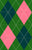 Classic Argyle Diamond Geometric Check In Green and Pink and Navy Image
