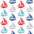 Nautical Sailboats Red Blue Image