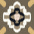 Ikat medallions and crosses in earthy colors on brown Image