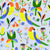 Parrot Parade Collection: Eastern Rosella Floral on Lilac Image