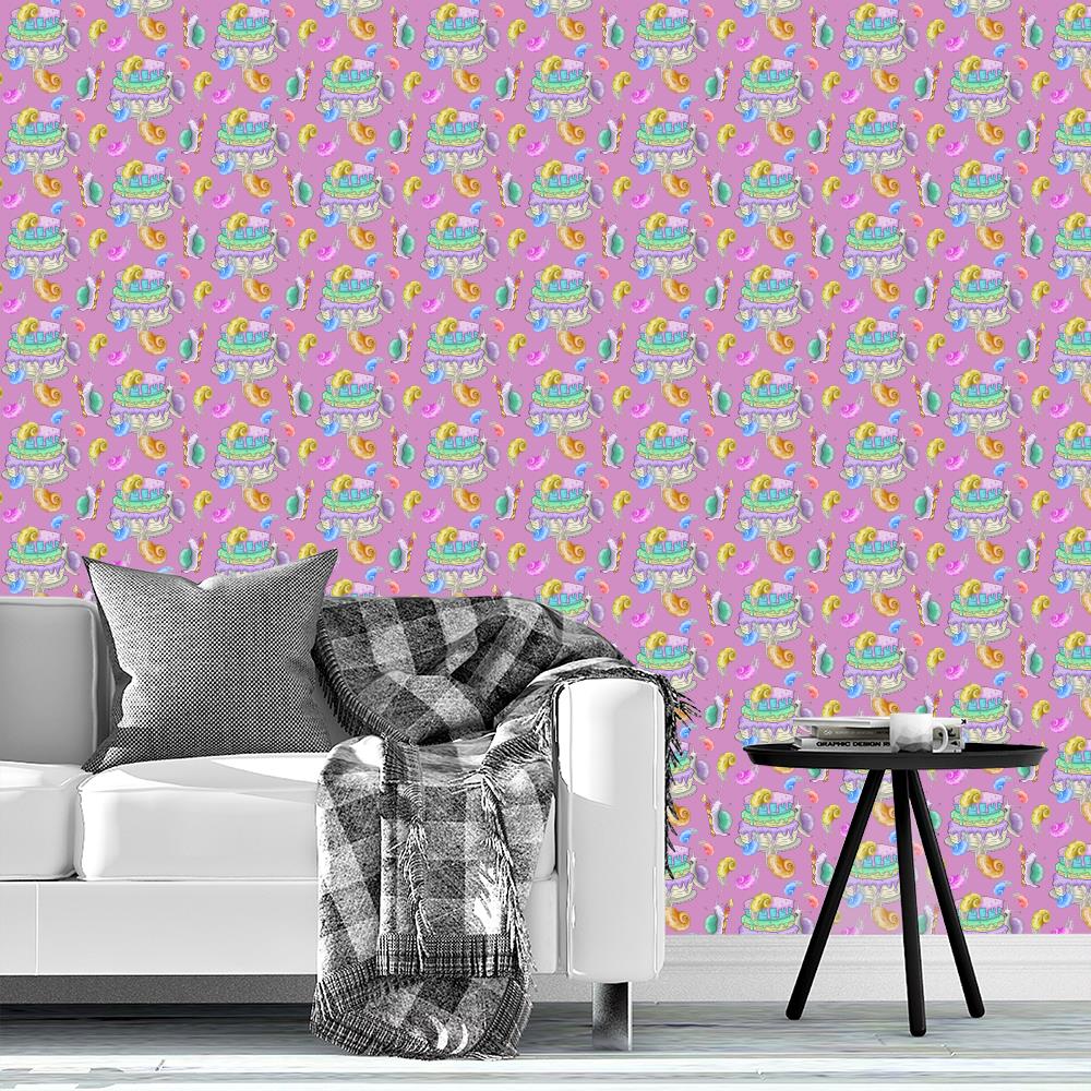 Snail Birthday Party Wallpaper on Pink