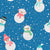 Winter Snowmen Hats and Gloves On Blue Image