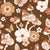 Floral Fungi by Mirabelleprint / Maroon Background Image