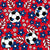 Team Spirit Soccer Ball Floral on Red Image