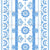 Orion Garden Floral Hand Painted Stripe in Blue White, Aegean Summer by Stephanie Fiona Design Image