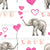 Valentine's Day Elephants and Pink Hearts Image