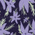 Hand Drawn violet and mint green Star Flowers on Purple Background Image
