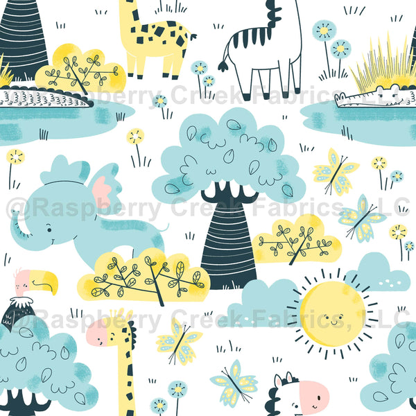 Safari baby Fabric Raspberry Creek Fabrics