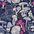 Mystical fungi // midnight blue background ivory pale blue and dark pink wild mushrooms Image