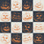 Jack-o'-lanterns checkerboard in charcoal gray. Image